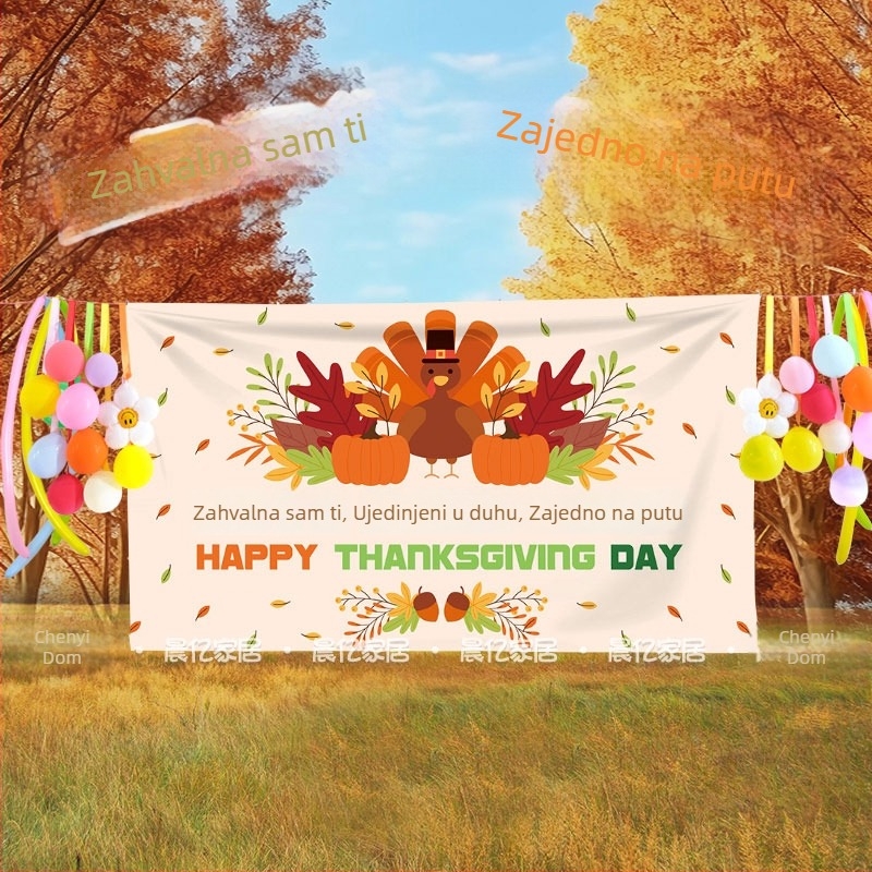 Zidni goblen Dan zahvalnosti – 100% pamuk, univerzalni stil, za dnevni boravak