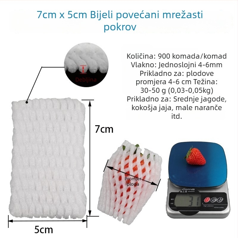 Mreža za voće od EPE biserne pjene, prozračna zaštitna navlaka za svježe voće i povrće