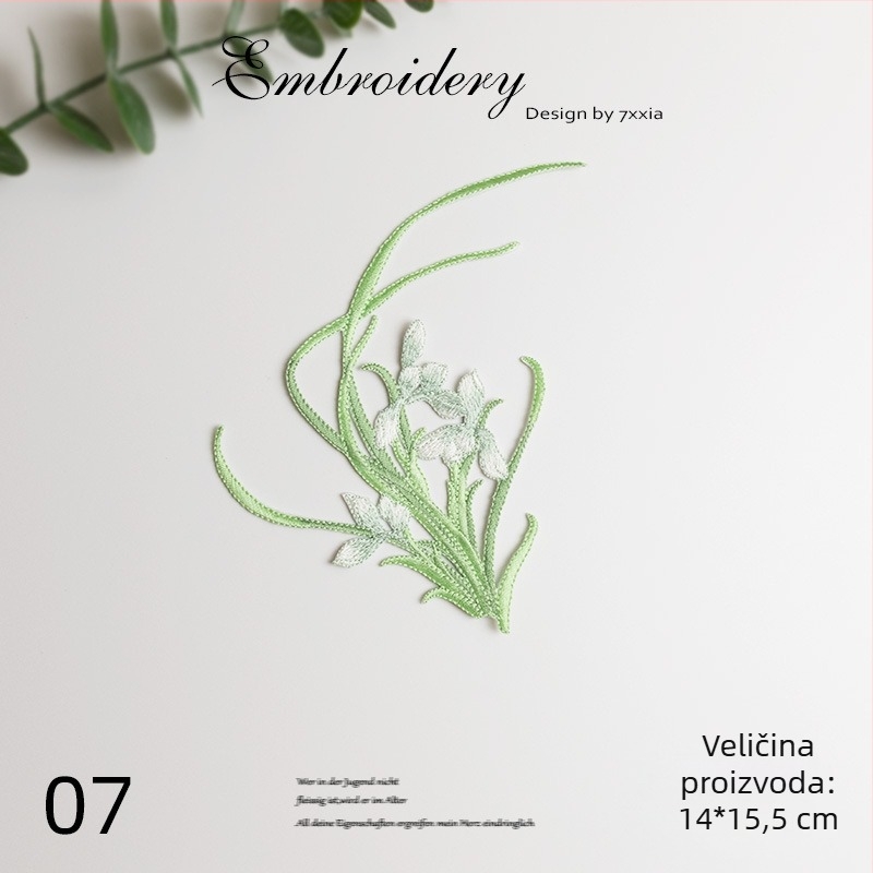 Višebojno izvezeni aplikacije s orchidijom od rayona za DIY rukotvorine, kineskog stila tkanine ukrasni dodaci za šešir, odjeću i dekor