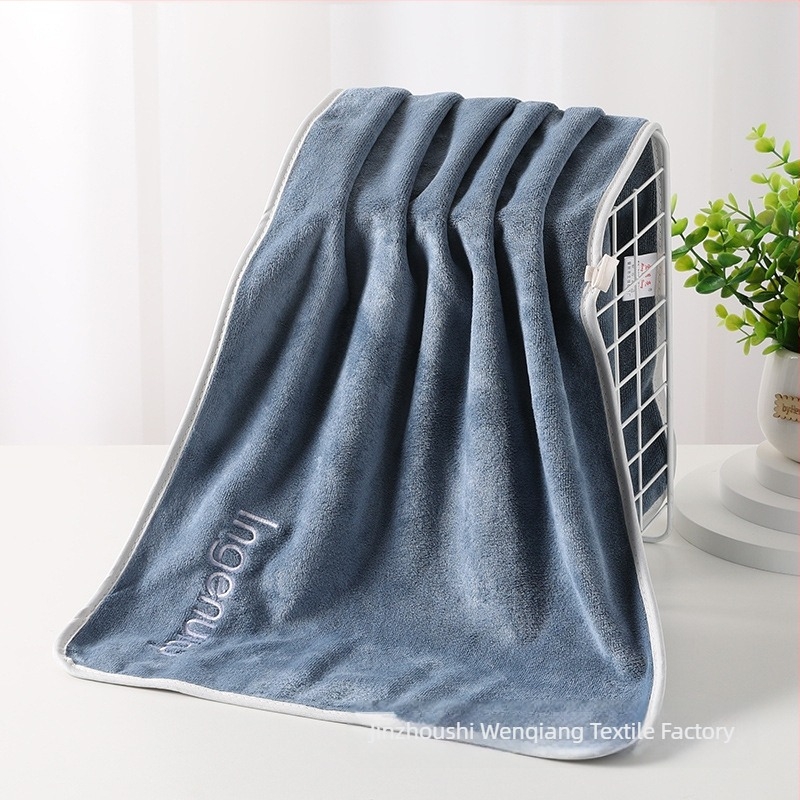Debeli upijajući ručnik za lice bez vlakana, s izvezenim slovima, za parove, mekan, unisex