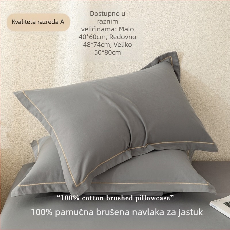 Jastučnica od 100% pamuka s kefovanom teksturom, bijele, veličine 50x80 cm i 40x60 cm, Novi kineski stil