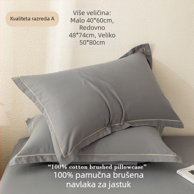 Jastučnica od 100% pamuka s kefovanom teksturom, bijele, veličine 50x80 cm i 40x60 cm, Novi kineski stil