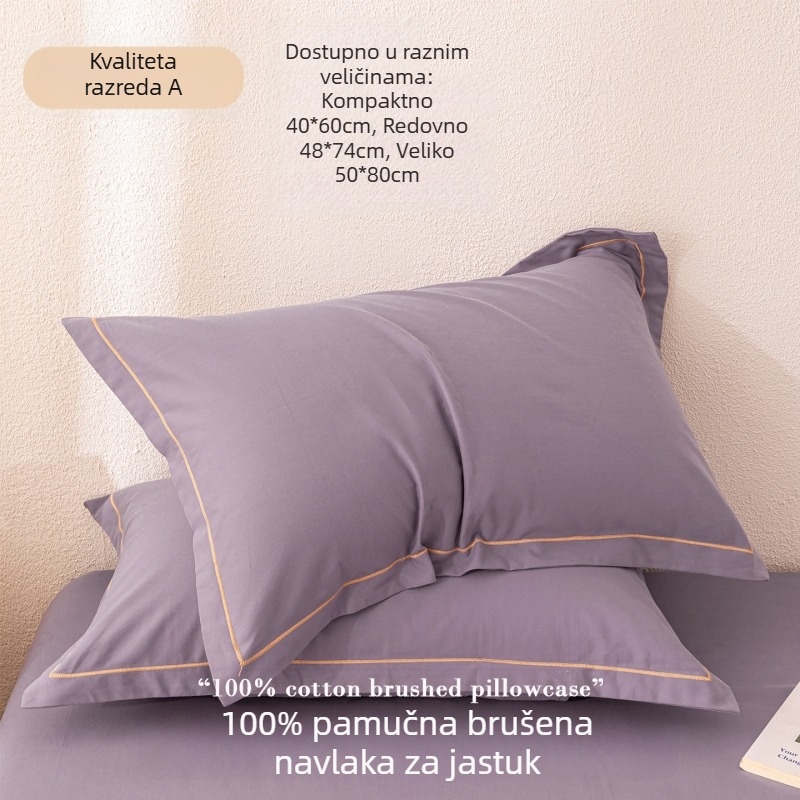 Jastučnica od 100% pamuka s kefovanom teksturom, bijele, veličine 50x80 cm i 40x60 cm, Novi kineski stil