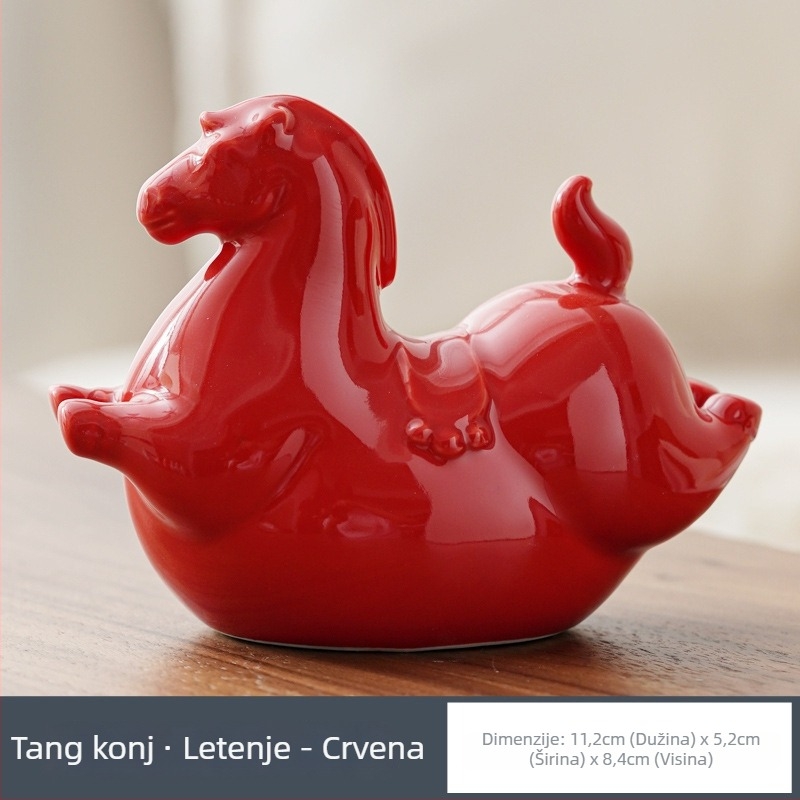 Keramički konjić ukras — kreativan pony, moderni minimalistički stil; Marka: Qianmeitang ceramics; Materijal: keramika; Pakiranje: karton