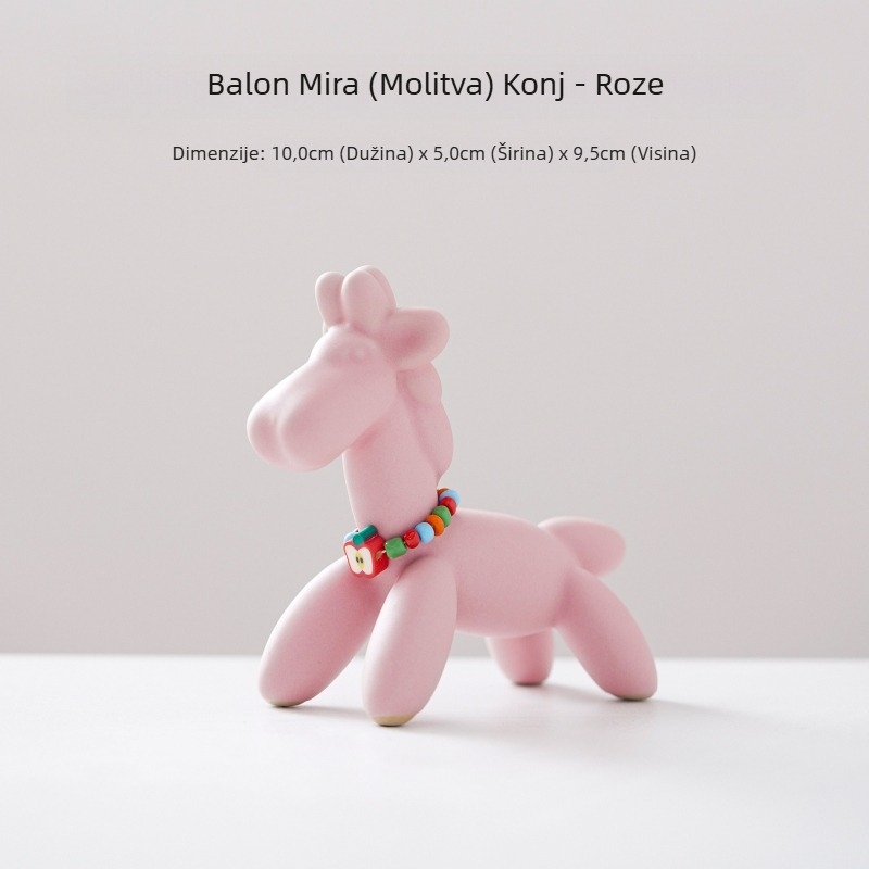 Keramički konjić ukras — kreativan pony, moderni minimalistički stil; Marka: Qianmeitang ceramics; Materijal: keramika; Pakiranje: karton