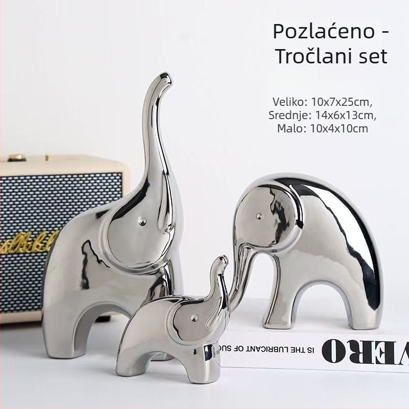 Skup figuralija obitelji jelena – keramičke ukrase, suvremena umjetnost, elektroplating, Lei xinda