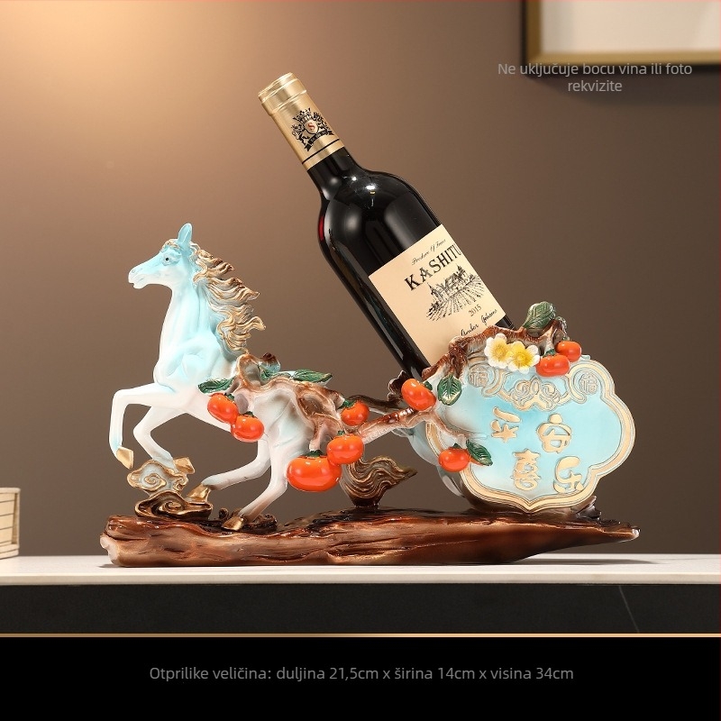 Horse to Success ukras za stalku za vino, smolnata skulptura, Novi kineski stil za vinsku vitrinu i dnevni boravak