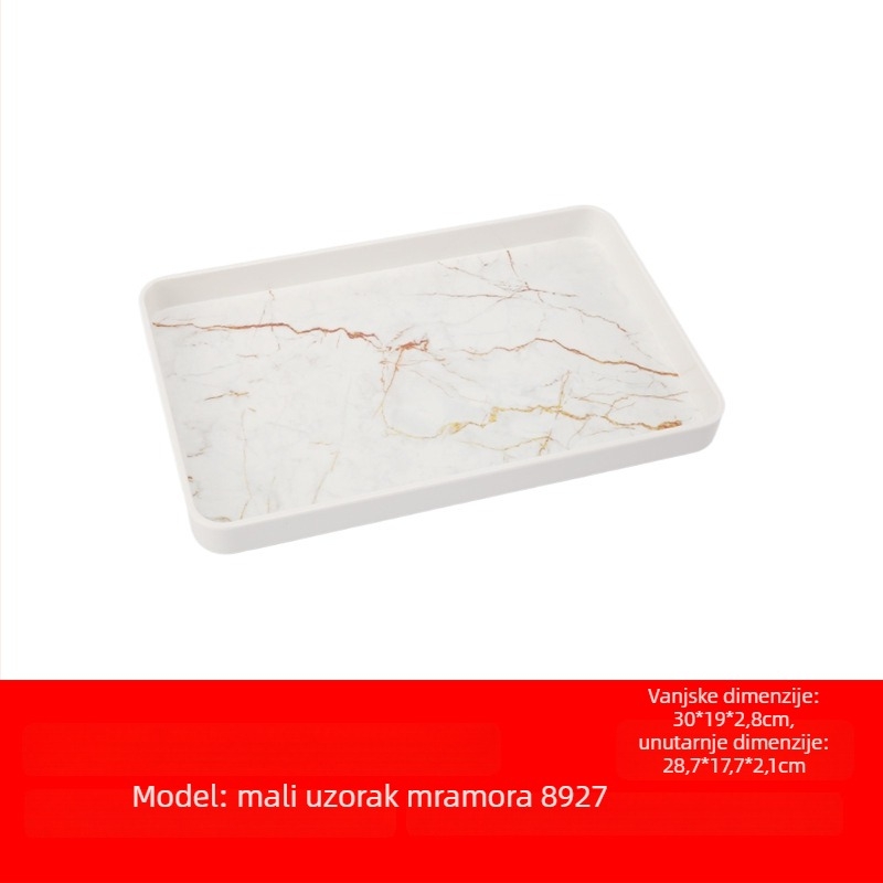 Pladanj od melamina, pravokutni, skandinavskog stila, prugasti uzorak, otisnuta površina