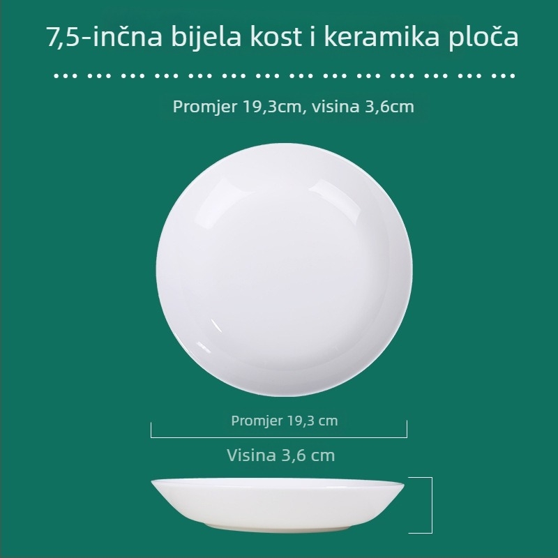 Tengjing bone china tanjur – kružni, mikrovalna sigurnost, mogućnost ispisa logotipa, prilagodljivo, sadržaj >45% kostnog praha