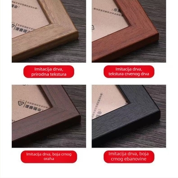 Set od 4 okvira za slikanje od čvrstog drveta/kompozita, za slikanje na rižin papir, kvadratni kutovi, zidni montažni bez bušenja, za tradicionalnu kinesku sliku i kaligrafiju, s 50 križnih kartonskih umetaka