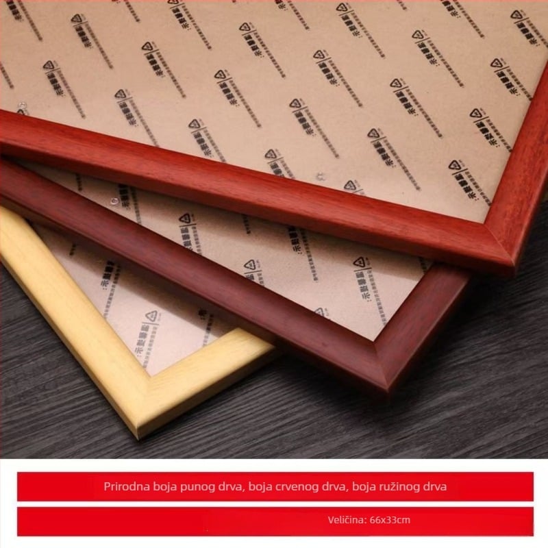 Set od 4 okvira za slikanje od čvrstog drveta/kompozita, za slikanje na rižin papir, kvadratni kutovi, zidni montažni bez bušenja, za tradicionalnu kinesku sliku i kaligrafiju, s 50 križnih kartonskih umetaka