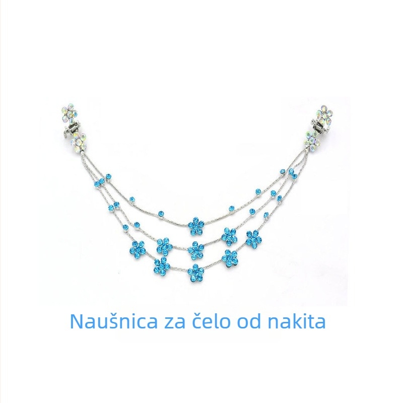 Dječji set nakita s kristalima: akrilne naušnice i ogrlica s lancem za čelo — za djecu, porijeklo Zhejiang, samostalno pakiranje, ljeto 2021