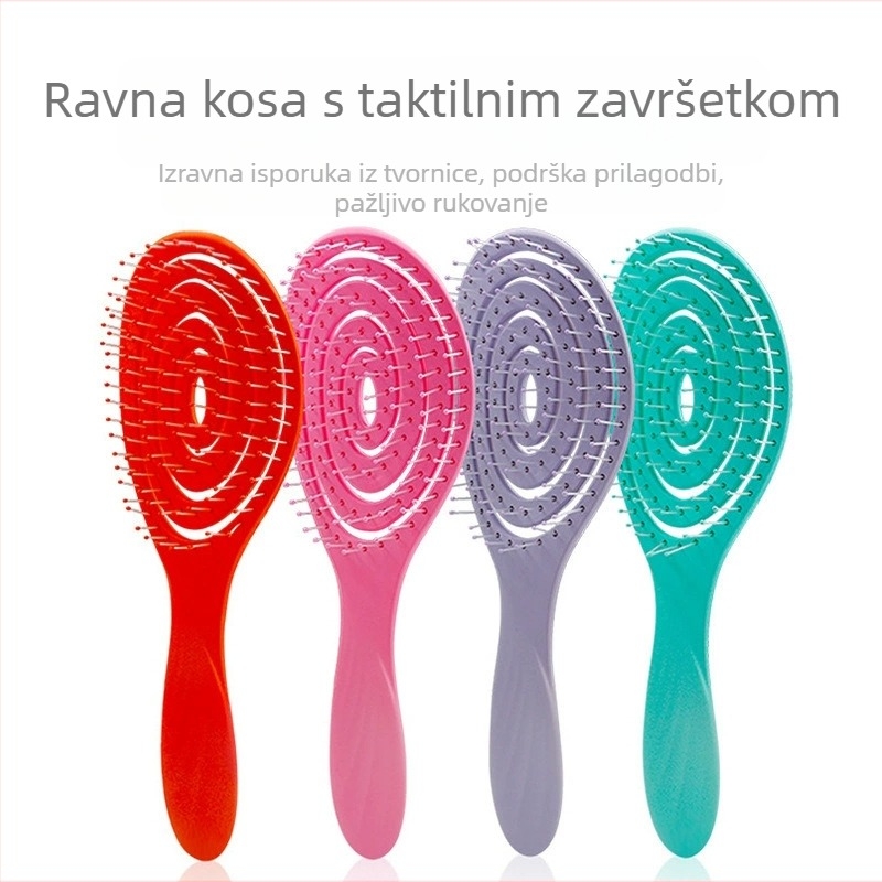 Veliki zakrivljeni češalj za kosu – ABS materijal, masaža i čišćenje, zakrivljeni šuplji dizajn