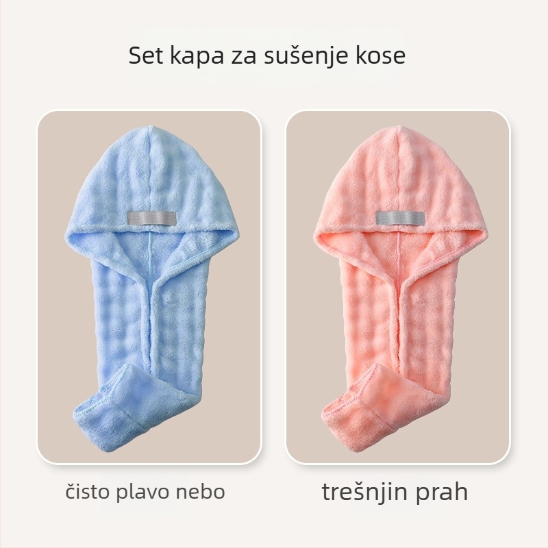 Šal za sušenje kose od koralnog flisa, 150d vlakna, težina 80–99 g, šivanje, izuzetno upijajuće i brzo sušenje