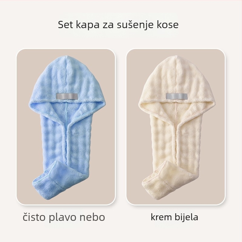Šal za sušenje kose od koralnog flisa, 150d vlakna, težina 80–99 g, šivanje, izuzetno upijajuće i brzo sušenje