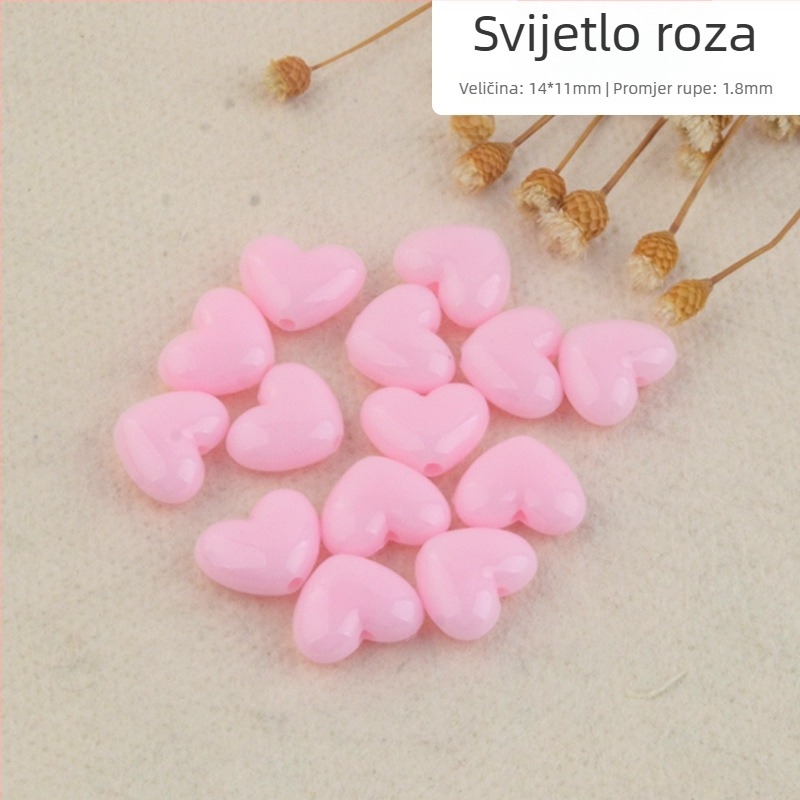 Probušene srcolike perle u čvrstoj boji breskve – DIY komplet za ručne radove