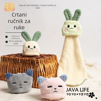 Viseći ručnik za ruke od koralnog flisa, 16 vlakana, 80–100 g, završni šavovi