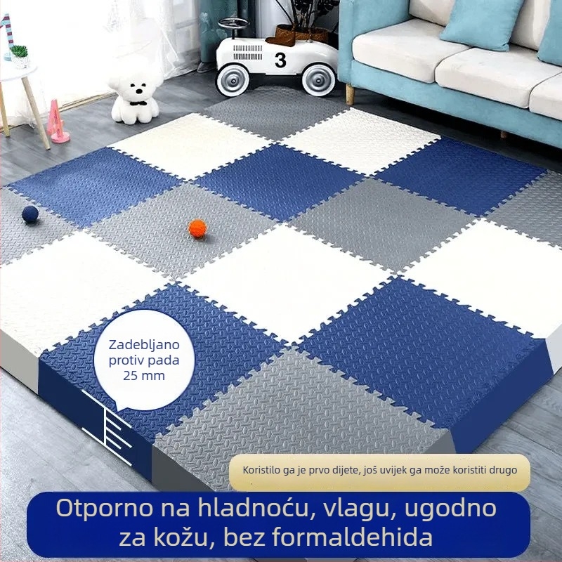 Interlockani pjenasti tepih za puzanje – mekana otporna podloga za spavaću sobu i dnevni boravak