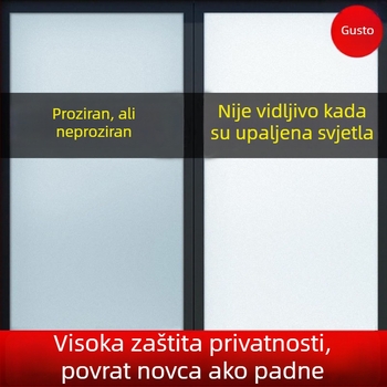 Elektrostatni mat film za staklo prozora za privatnost, poluprovidan, vodootporan za kupaonicu