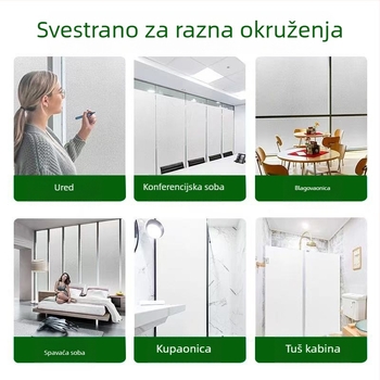Elektrostatni mat film za staklo prozora za privatnost, poluprovidan, vodootporan za kupaonicu
