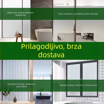 Elektrostatni mat film za staklo prozora za privatnost, poluprovidan, vodootporan za kupaonicu