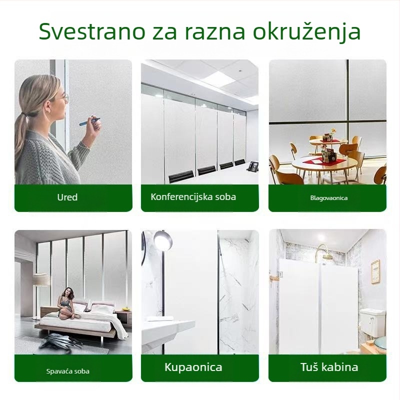 Elektrostatni mat film za staklo prozora za privatnost, poluprovidan, vodootporan za kupaonicu
