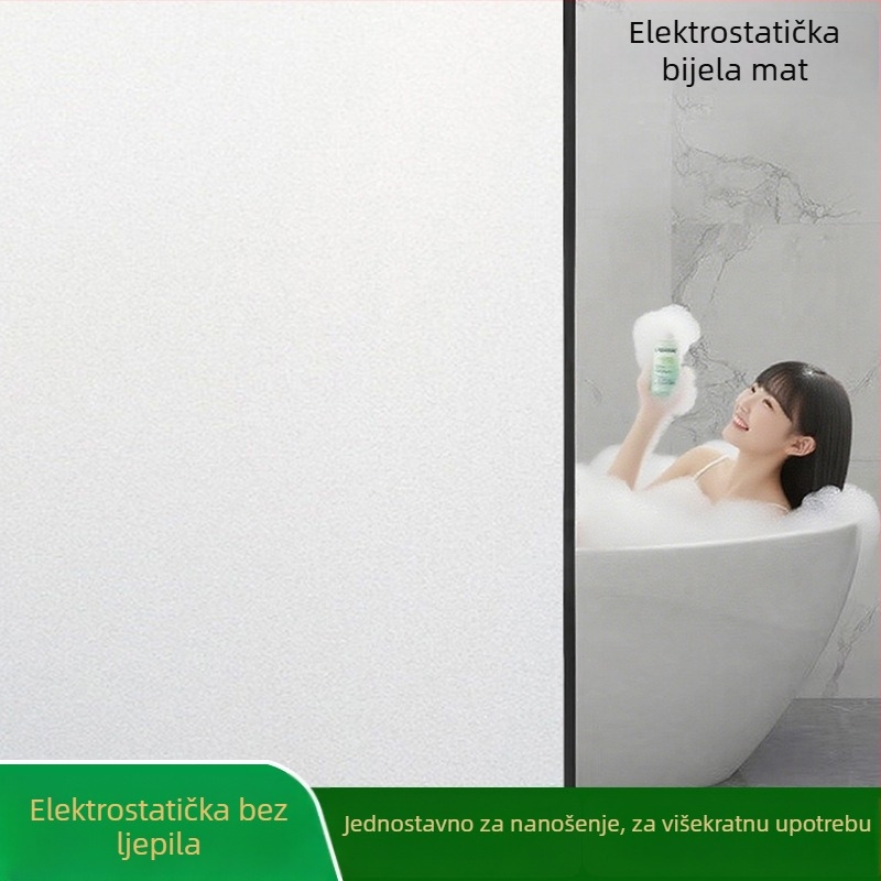 Elektrostatni mat film za staklo prozora za privatnost, poluprovidan, vodootporan za kupaonicu