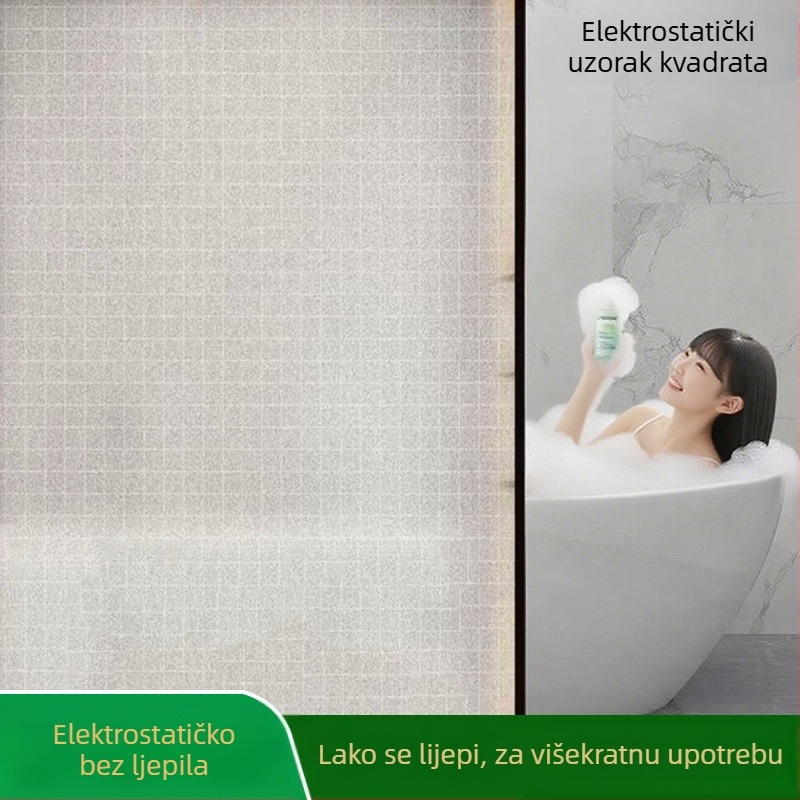 Elektrostatni mat film za staklo prozora za privatnost, poluprovidan, vodootporan za kupaonicu