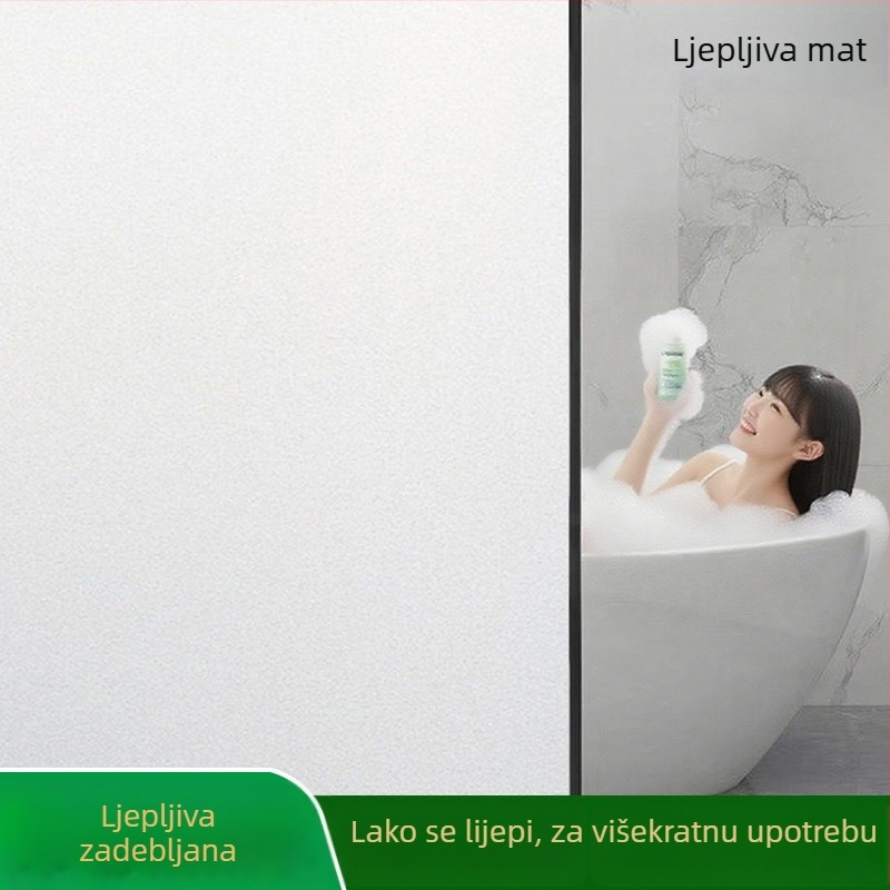 Elektrostatni mat film za staklo prozora za privatnost, poluprovidan, vodootporan za kupaonicu