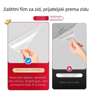 Prozirna PVC zaštitna folija za stenu za latex boju, antistatična, vodootporna, antibakterijska, otporna na vlagu