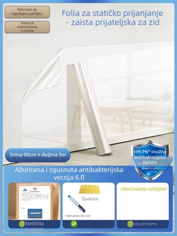 Prozirna PVC zaštitna folija za stenu za latex boju, antistatična, vodootporna, antibakterijska, otporna na vlagu