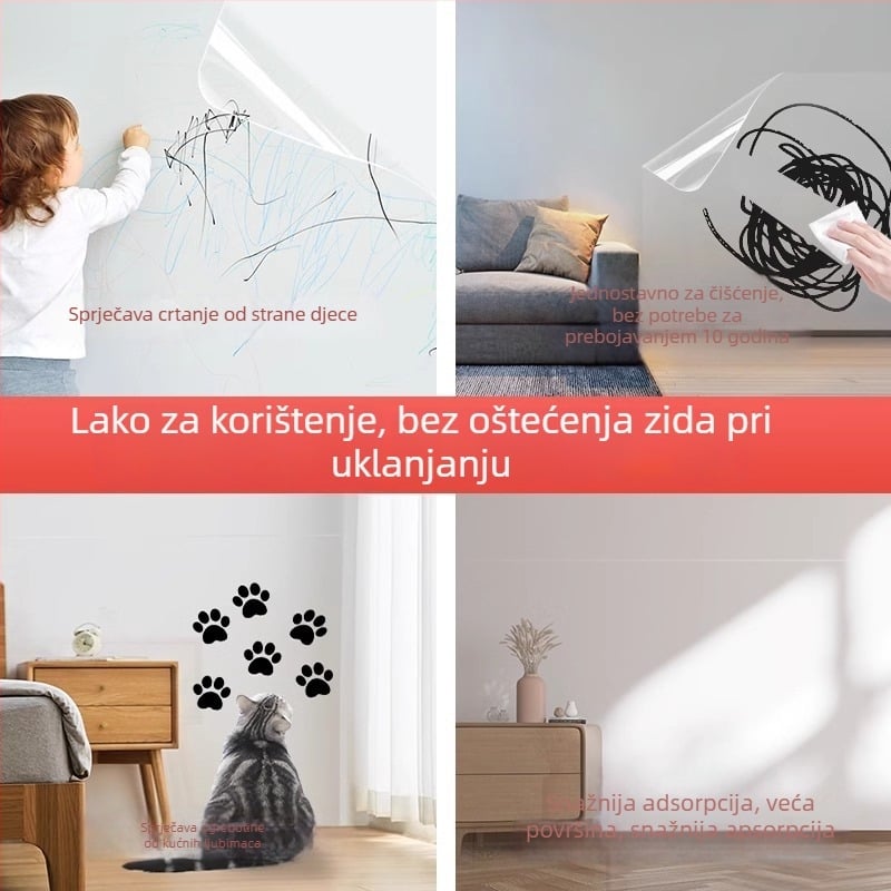Prozirna PVC zaštitna folija za stenu za latex boju, antistatična, vodootporna, antibakterijska, otporna na vlagu