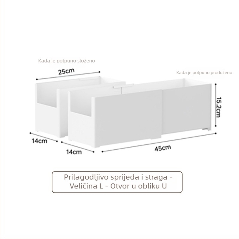 Stolna kutija za pohranu s izvlačnim odjeljcima — bez poklopca, kapacitet 12L, model YJ-5571–5575