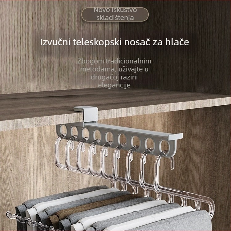 Stalak za hlače u ormaru s izvučnim mehanizmom, PP materijal, paket od 50 kom., neovisni proizvođač, tiskani logotip