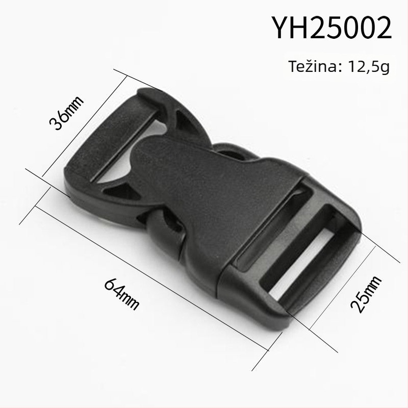 Podesiva plastična kopča POM za ruksake – dodatna oprema za prtljagu, Yonghang, licencirana privatna etiketa