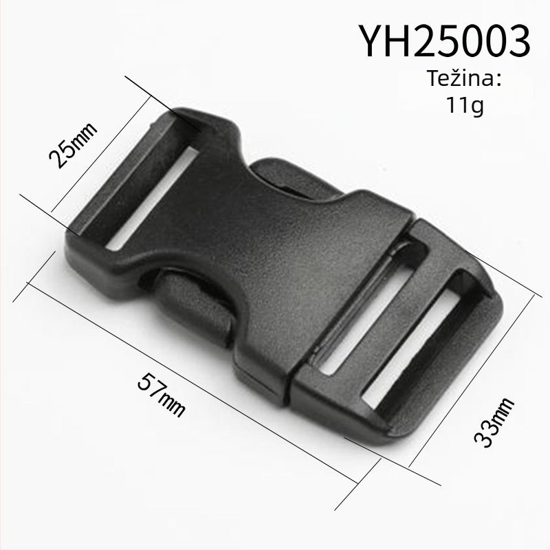 Podesiva plastična kopča POM za ruksake – dodatna oprema za prtljagu, Yonghang, licencirana privatna etiketa