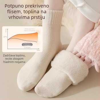 Muške zimske debeli čarape od poliestera, srednje dužine, jednobojne, pletene jednim iglom, antisklizne