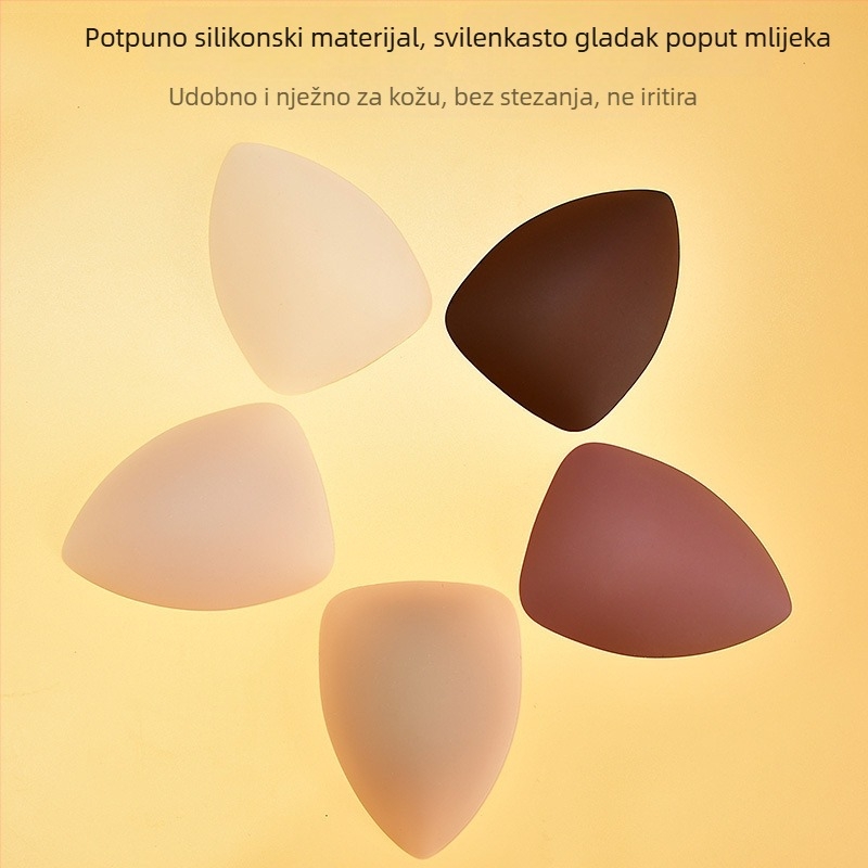 Trokutasti silikonski nadomestki za grudi, samoljepljivi, nevidljivi, otporni na znoj, ljeto