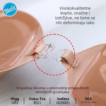Prozračne udobne tampone za grudi za žene, oblik manga šalice, push-up bez šavova