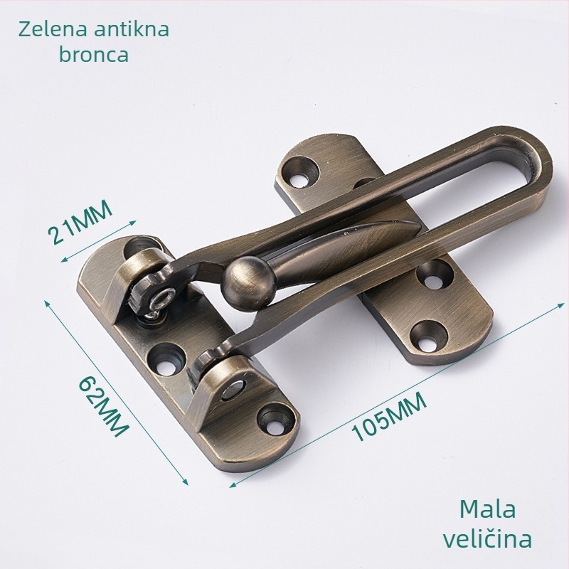 Brava za vrata s lancem protiv krađe (model FDK, tip zasun, legura cinka, polirani/elektroplatinirani završni premaz, moderan i jednostavan stil)