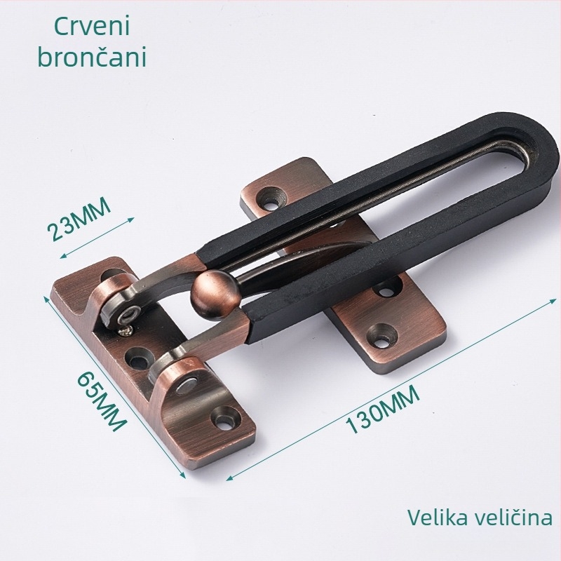 Brava za vrata s lancem protiv krađe (model FDK, tip zasun, legura cinka, polirani/elektroplatinirani završni premaz, moderan i jednostavan stil)