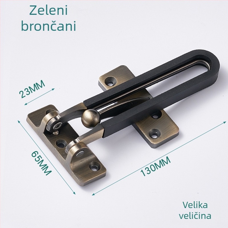 Brava za vrata s lancem protiv krađe (model FDK, tip zasun, legura cinka, polirani/elektroplatinirani završni premaz, moderan i jednostavan stil)