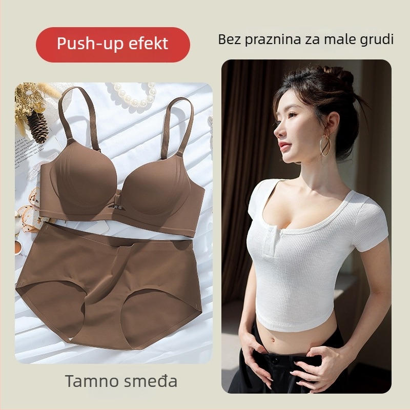 Bešumna grudnjica za mali dekolte s podizanjem i oblikovanjem, udobna i prozračna, podesiva bočna podrška