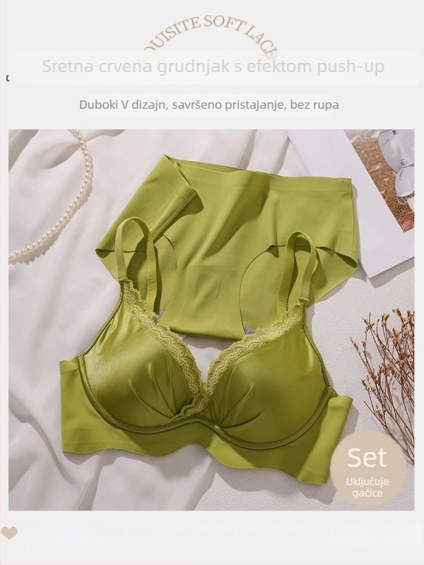 Set donjeg rublja za oblikovanje grudi, 3/4 košarica, tanak oblikovani kalup, najlon, čipka, fiksne naramenice