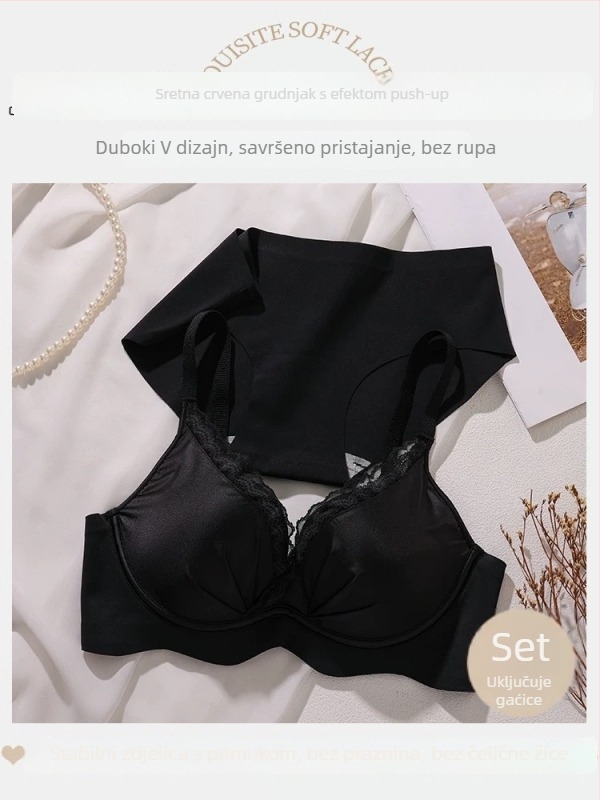 Set donjeg rublja za oblikovanje grudi, 3/4 košarica, tanak oblikovani kalup, najlon, čipka, fiksne naramenice