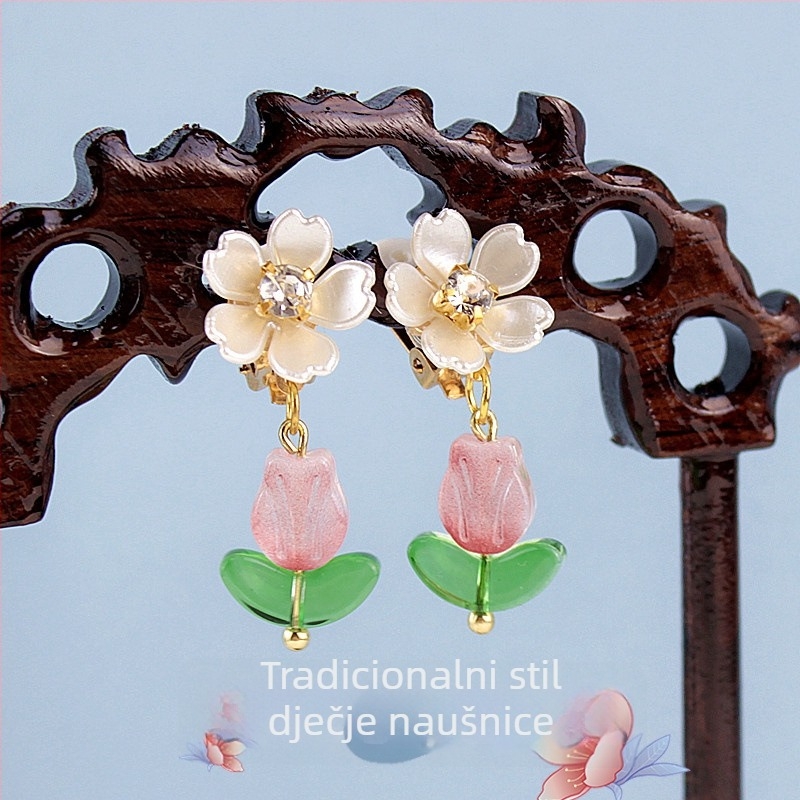 Ušne klipse — antički stil, dječji dizajn, legura, ručna izrada, motiv Princeza Anna