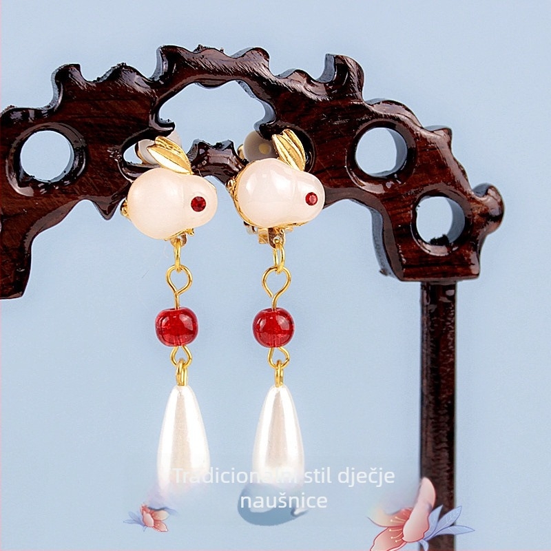 Ušne klipse — antički stil, dječji dizajn, legura, ručna izrada, motiv Princeza Anna