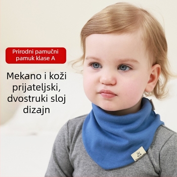 Pamukasti dječji trokutasti šal, unisex, višenamjenski termalni dodatak za unutarnju i vanjsku upotrebu, s drool bib