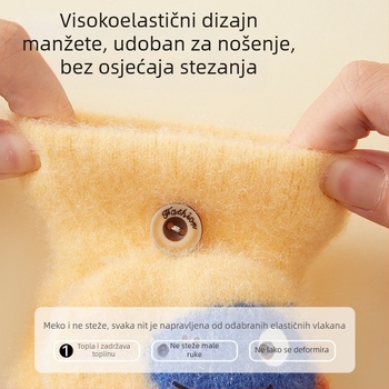 Dječje rukavice za pisanje s pola prsta, pletene, s flis unutrašnjom, unisex, za jesen-zimu