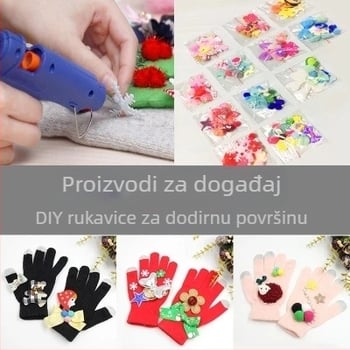 DIY set rukavica za roditelje i djecu s pet prstiju – pletene rukavice za odrasle, unisex, zima